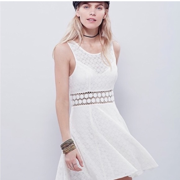 FREE PEOPLE Ivory Sleeveless Cut Out Daisy Dress - Picture 12 of 14